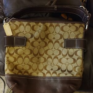 Coach Brown and Tan Men's Bag
